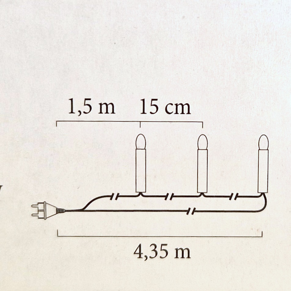LED-Minilichterkette, Birnenabstand 15 cm