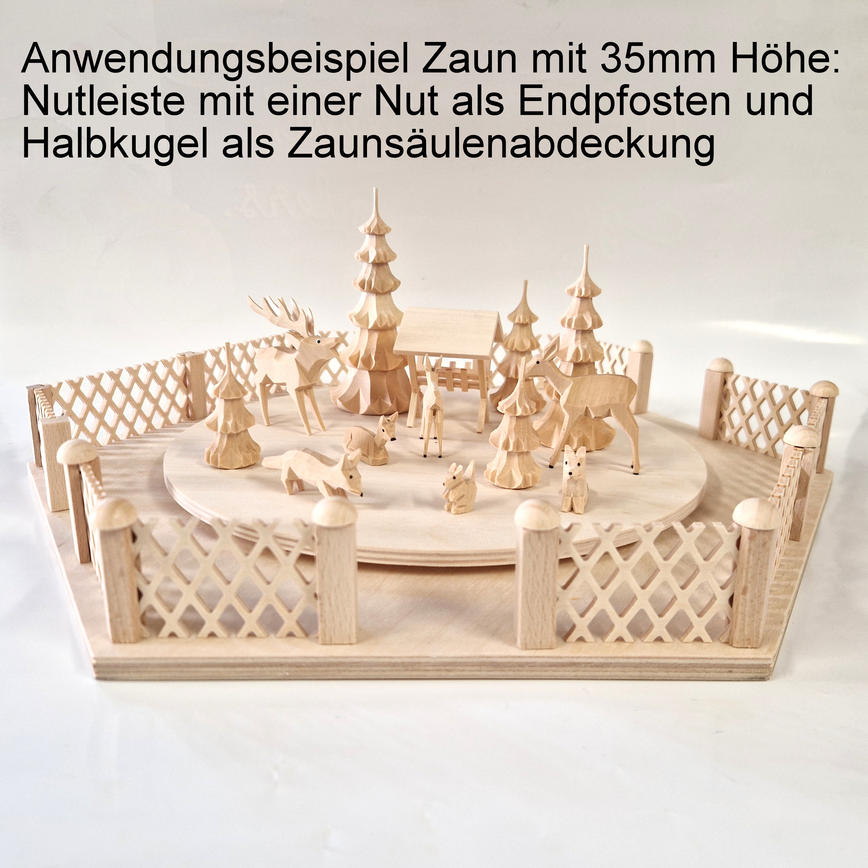 Nutleiste mit einer Nut als Endpfosten für Zäune