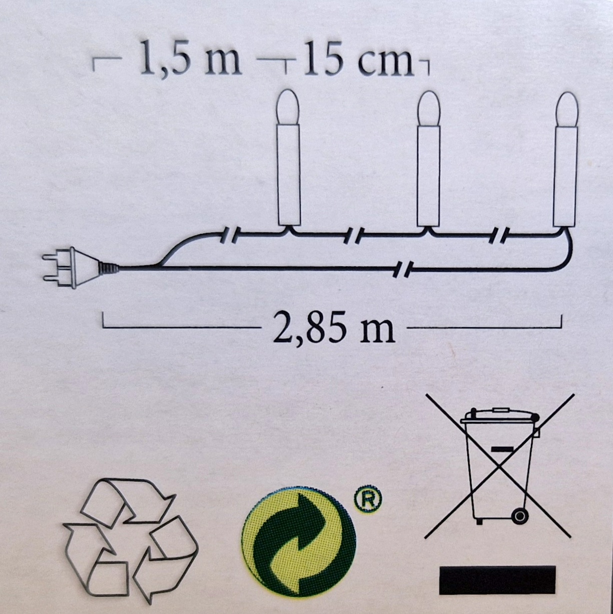 LED-Minilichterkette, Birnenabstand 15 cm