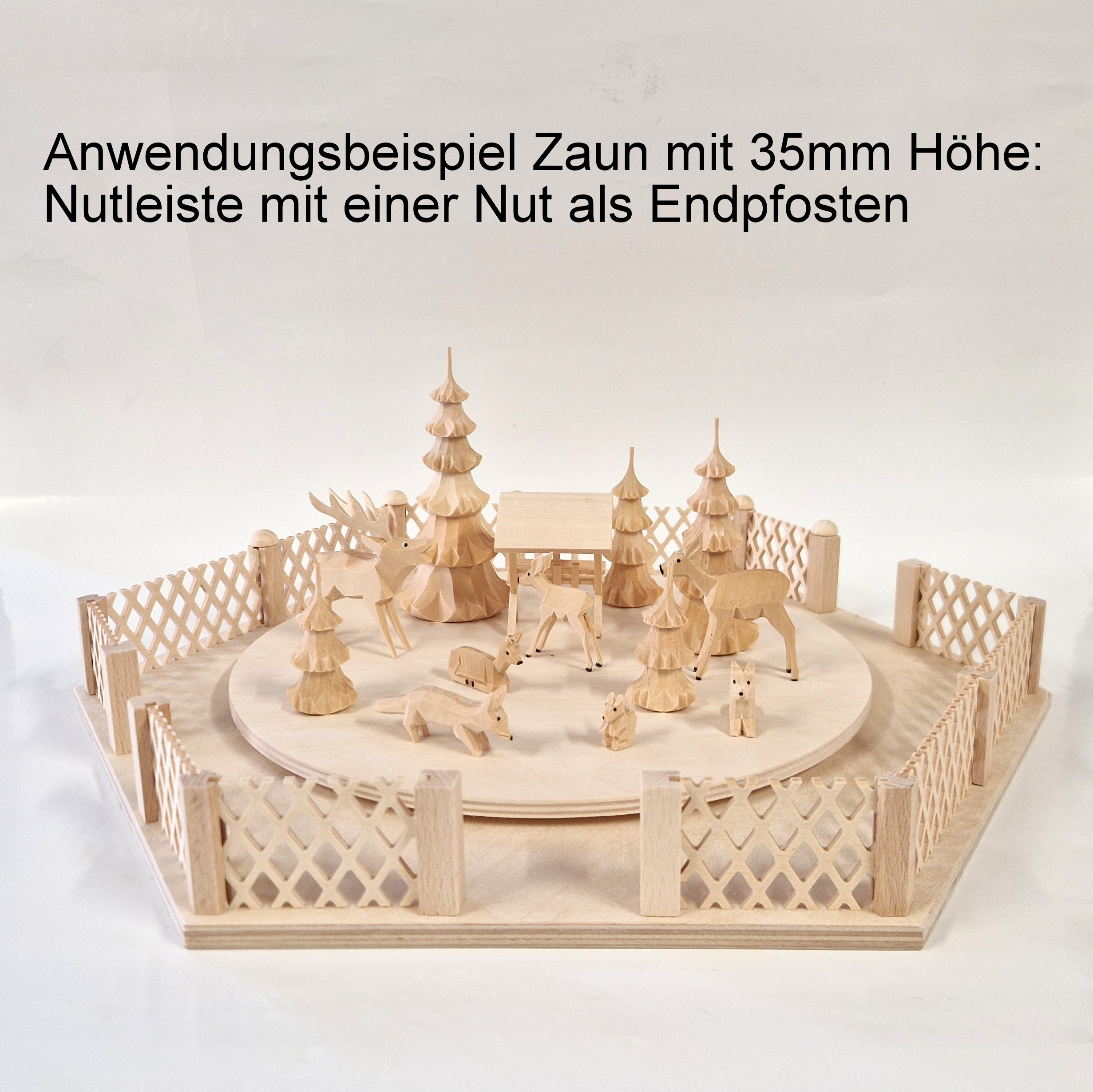 Nutleiste mit einer Nut als Endpfosten für Zäune