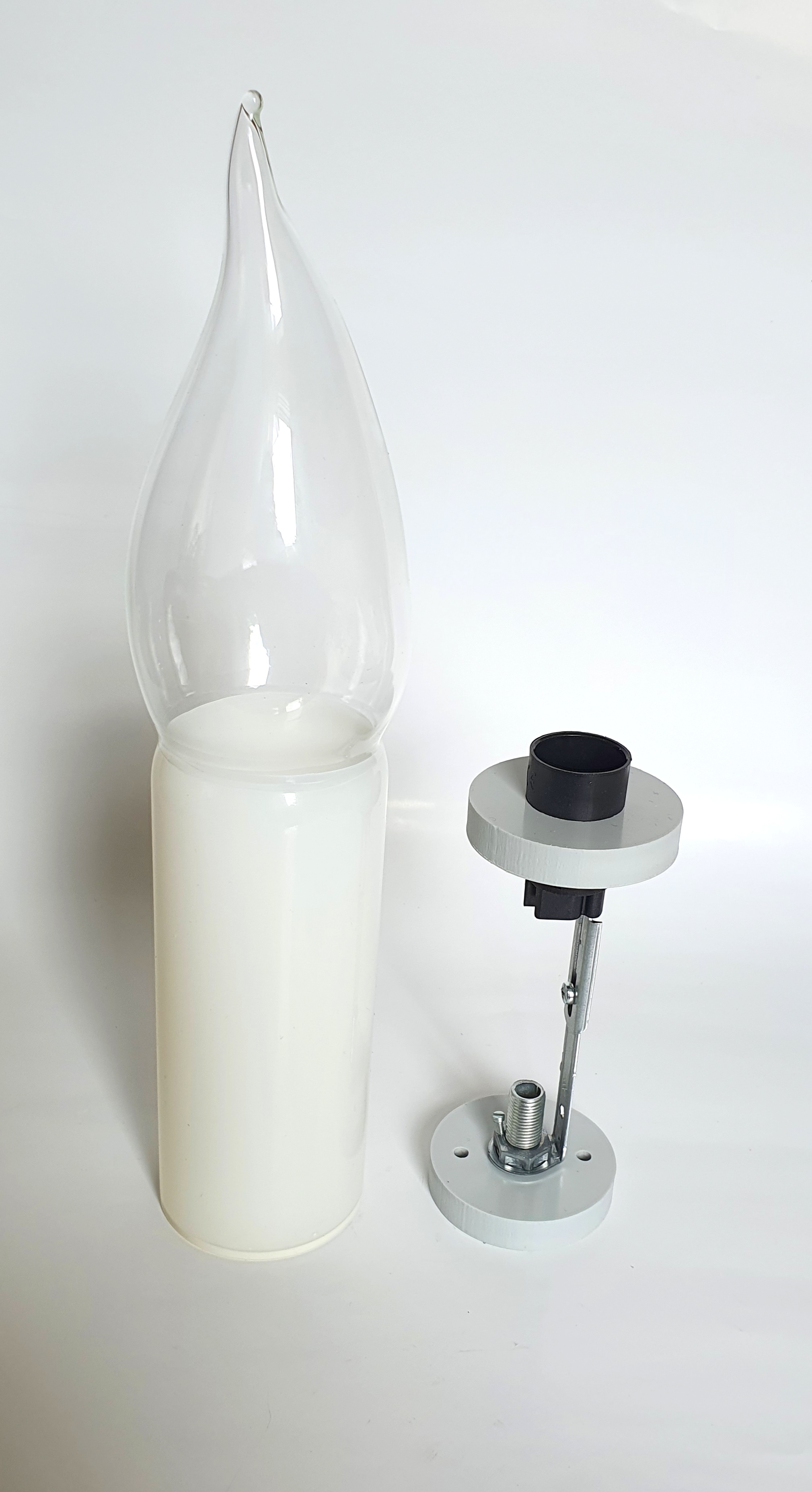 Komplettset mit Glaskolben, Fassung und Befestigungsmaterial